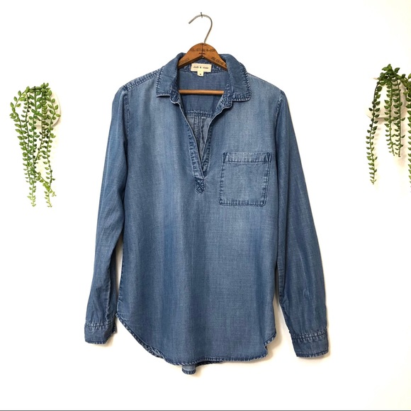 cloth & stone Tops - Cloth & Stone Tencel Denim Popover Tunic